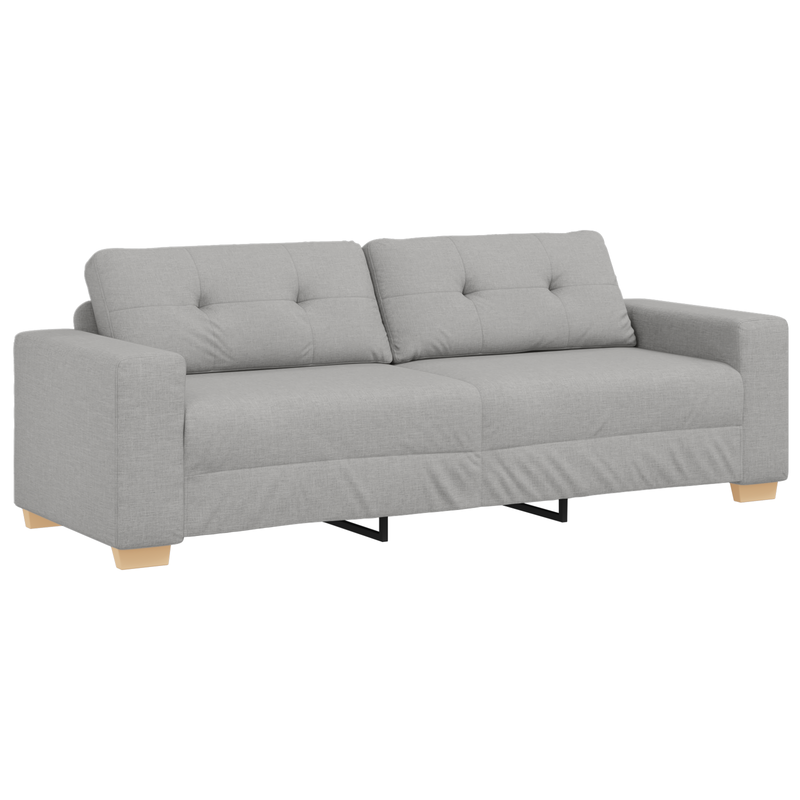 Sofa Set with Cushion 2 pcs Grey 221 x 78 x 80 cm Fabric